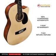 RJ Deluxe Manila Folk Steel Acoustic Guitar (EQ with Tuner or Volume Tone) SEE COLORS AVAILABLE