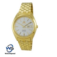 Orient 3 Star Automatic FAB00008W9 White Dial Gold Tone Stainless Steel Watch For Men FAB00008