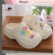 Mayto women's sandals, 7cm high heel V3 compact form with 14 charms Apple button slingback sandal st