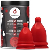 Bfree Menstrual Cup 2-Pack - Reusable Period Cup Leak-Free Eco-Friendly Tampon/Pad Alternative Femin