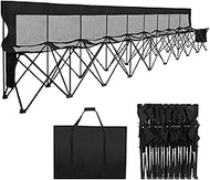 Soccer Bench- Folding Team Bench Soccer 9 Seats, Portable Sideline Sports Benches with Mesh Seat and
