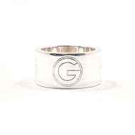 【日本直送 二手美品】10號 Gucci GUCCI 戒指 G Logo 寬版戒指 鏤空設計 標示尺寸 11 銀 925