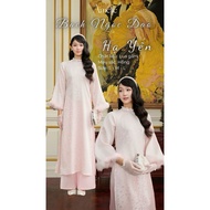AMELIE - Pink brocade silk ao dai set - Ha Yen set Ame425 ao dai vietnam modern ao dai