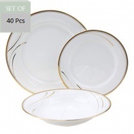 NORITAKE 40 Pieces Golden Breeze Dinnerware Set