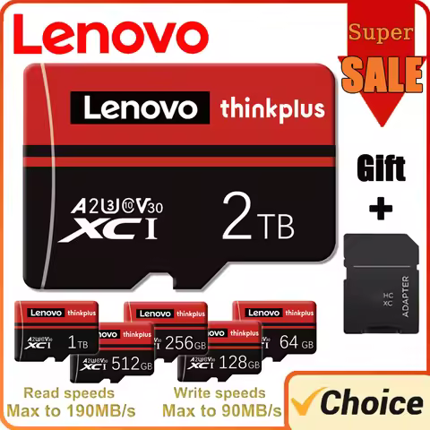 Original Lenovo 2TB Memory Card High Speed 1TB Micro TF SD Card 512GB SD V60 U3 128GB TF Card For Ni