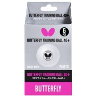 Butterfly Training Ball 40+ Plastic Table Tennis Ping Pong Ball 40mm (6 Balls)