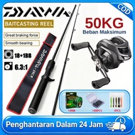 DAIWA Fishing Full Set Pancing Mancing BC Casting 1 Set Joran Pancing Set Fishing Rod Set Rod Castin