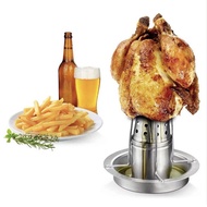 (TNAQ) Chicken Roaster Stand Beer Can Vertical Chicken Holder with Drip Pan Upright Chicken Barbecue