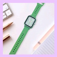 Jam Tangan Wanita Kasual Terbaru Tali Rubber Karet Dial Segi Fashion Trendy