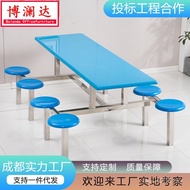 Factory Construction Site Dining Table Chair 6-Person Combination Canteen Dining Table Conjoined Sch