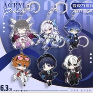 Hot Game Yuanshen Character Arlecchino Wanderer Animation Q-version mica Keychain Backpack Hanging F