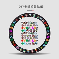 Bicycle Wheel Set Modified Graffiti Sticker Cartoon Wheel Sticker Road Bicycle Bicycle Reflective Wa