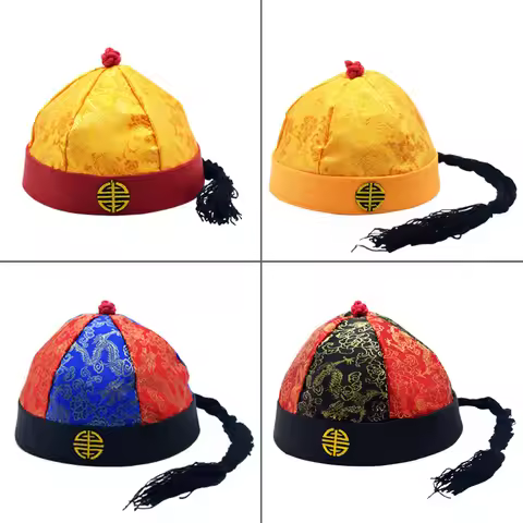 Chinese Palace Prince Hat Headwear Headdress Cosplay Party Qing Dynasty Man Hat
