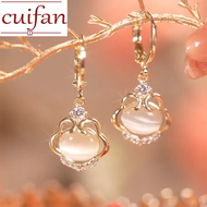 hikaw 18k saudi gold original Gold Opal Ruyi Lock Earrings Drop Earring Jewelry dangling earrings fo