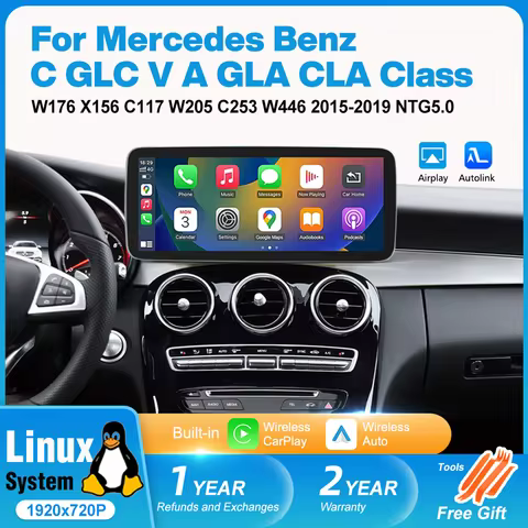 Linux Auto Radio Carplay Screen For Mercedes Benz C GLC V A GLA CLA Class W176 X156 C117 W205 C253 W