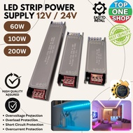 STRIP LIGHT LED POWER SUPPLY 12V 24V 60W / 100W / 200W SLIM DRIVER POWER SUPPLY