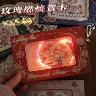 ☘️Ready Stock☘️fathers day card Kad Hari Bapa heartfelt message High-value diy Rose Flame Greeting C