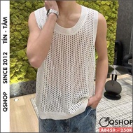 QSHOP AB459 men's sexy wool mesh tank top