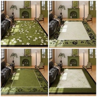 Green Style Crystal Velvet Carpet Simple Sofa Floor Mat Living Room Big Carpet