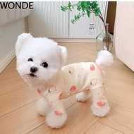 WONDE Four-Legged Dog Pajamas, Comfortable Cartoon Printed Dog Base Coat, Dog Bottoming Shirt Warm B