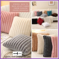 STRIPES BACK TO BACK Velvet Fabric Pillow Case Sofa Throw Cushion Cover (43x43cm)