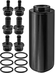 10 Micron Inline Fuel Filter Fit for Gasoline Diesel E85 and Rubber Fuel Line, with Barb 1/2" 3/8" 5