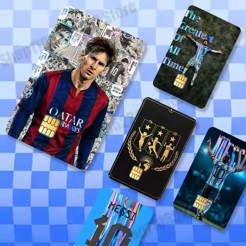 2026 Football Star M-Messi Holographic Laser Shinny Film Skin Cover Sticker for Debit Credit Card Ba
