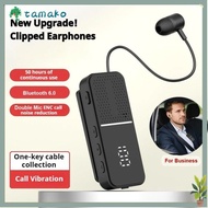 TAMAKO Wireless Earphone, Dual Microphone 50H Play Time Lavalier Bluetooth Headphones, Bluetooth 6.0