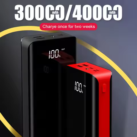 30000mAh/40000mAh New Power Bank large capacity LED mirror two-way fast charge for iPhone X OPPO VIV