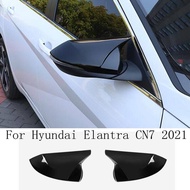 ABS Side Door Rearview Mirror Cover Trim Shell Protective Stickers For Hyundai Elantra Avante CN7 2021 Car Exterior Accessories