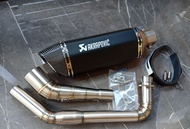 ชุดท่อ CB150R ไฟตากลมออกล่างทางเดิม ท่อแต่ง cb150r +อาคาโพวิค 14นิ้วดำด้านปากเคฟล่า