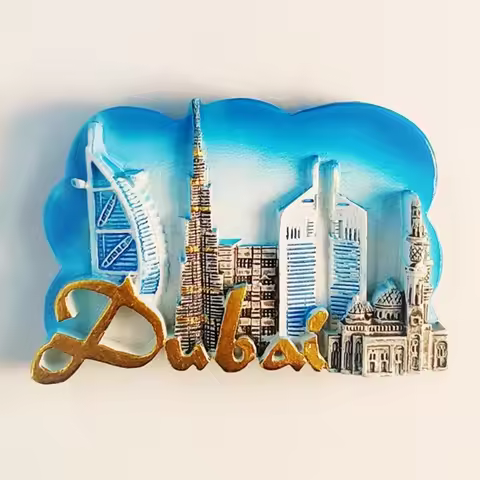Dubai Travelling Souvenirs Burj Khalifa Fridge Magnets Burj Al Arab Refrigerator Stickers Home Decor