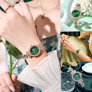 Watch for Women Waterproof Fashion Casual Crown Studded Diamond Green Wristwatch Ladies Luxury Watches