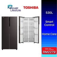 Toshiba GR-RS600WI-PMY(37) 530L Side by Side Refrigerator Inverter Peti Sejuk with Wifi