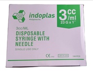 disposable syringe with needle (3 cc syringe) 100 pcs per box