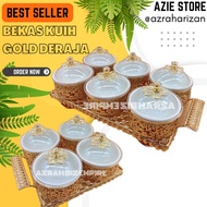 🔥EXCLUSIVE! 4PCS/6PCS BEKAS KUIH DIRAJA GOLD / BALANG GLASS COMPARTMENT PARTY SET RAYA KACA RAK EMAS