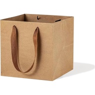 Kraft Paper Gift Bag Large Square Bottom Kraft Paper Bags with Handles (Natural Kraft, 12 x 12 x 12 