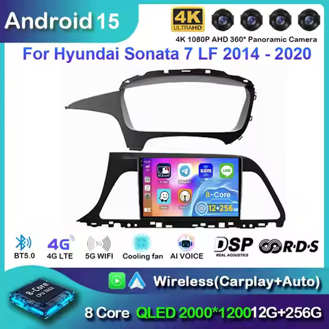 Android 15 Carplay Auto WIFI+4G Car Radio Multimedia Player For Hyundai Sonata 7 LF 9 2014-2020 Auto
