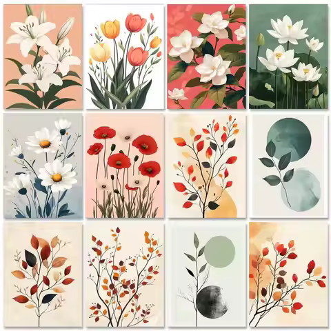 RUOPOTY Frame Flowers Diy Painting By Numbers For Starter Kit Diy Crafts Adults Kits Handwork For Ho