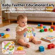 Baby 6 Bulan Mainan Baby Pull String Teether Toys Clown Sensory Baby 4 Month