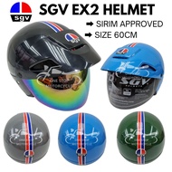 2025 New SGV EX2 Helmet Motorcycle with Clear Visor (Sirim Approved) Half Cruiser Helmet Design Sama