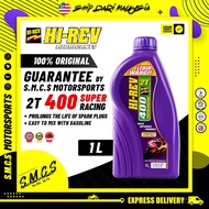 HI-REV Hirev 2T 400 [1L] 2T SUPER RACING OIL (NEW) HIREV Minyak Hitam Motosikal 2T [100%ORIGINAL] AP