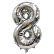 Jumbo Figure 8 Foil Balloon 80cm Silver