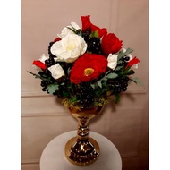 *READY STOCK*BUNGA HIASAN MEJA SIAP GUBAH NORDIC GOLD