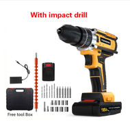 Yoogoo 198VF Baterai Ganda Mesin Bor Elektrik - Electric Drill Set - Mesin Bor Cordless Mesin Bor Ta