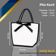 Paper Bag Hitam Putih | Tas Kado Putih Pita | Tas Gift Souvenir Bulan Bintang | Paper Bag Putih Winn