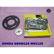 Front Sprocket Set 14t Rear 34t + Chain 420/104 Honda Grom125 MSX125 (Thai) // F14t &R4t + 420/104