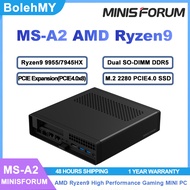 MINISFORUM MS-A2 Ryzen9 9955HX/7945HX Dual DDR5 M.2 2280 SSD PCle4.0 x8 Expansion Gaming MINI PC