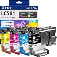 LC501 Ink Cartridges 4-Pack Compatible with Brother LC501 LC501XL for MFC-J1260DW MFC-J1360DW MFC-J1