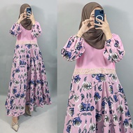 GAMIS AYSHA MUSLIMAH FLOWER MAXY DRESS WOMEN RAYA GL FASHION